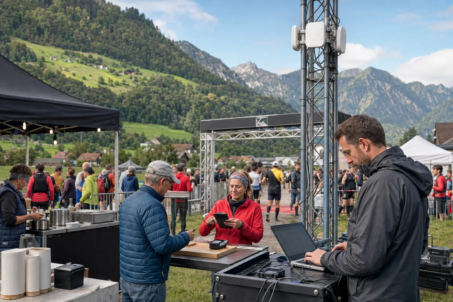 Outdoor-Veranstaltung mit temporärer Netzwerk-Infrastruktur